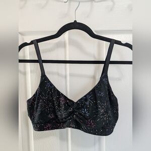 MeUndies Black Bralette with Multicolor Firework Print